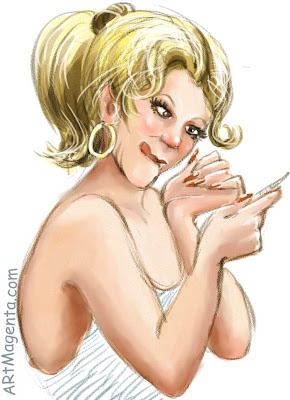 Surviving manicurist is a caricature by artist and illustrator Artmagenta