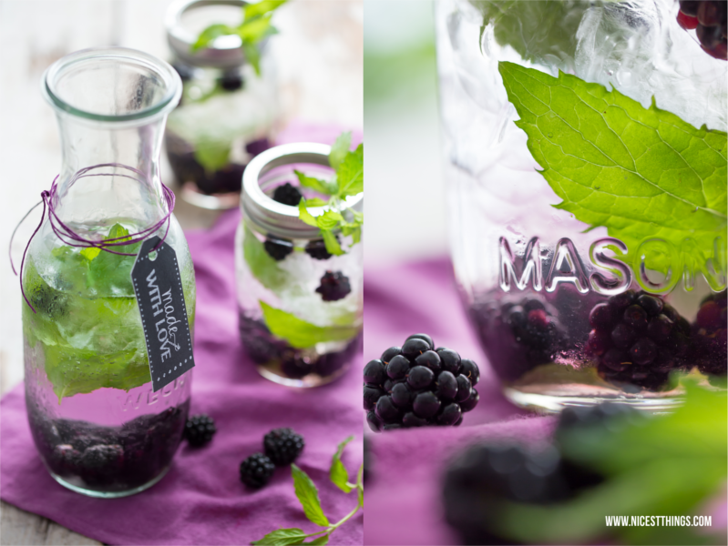 Infused Water mit Brombeeren