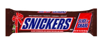 A giant Snickers Slice and Share candy bar.