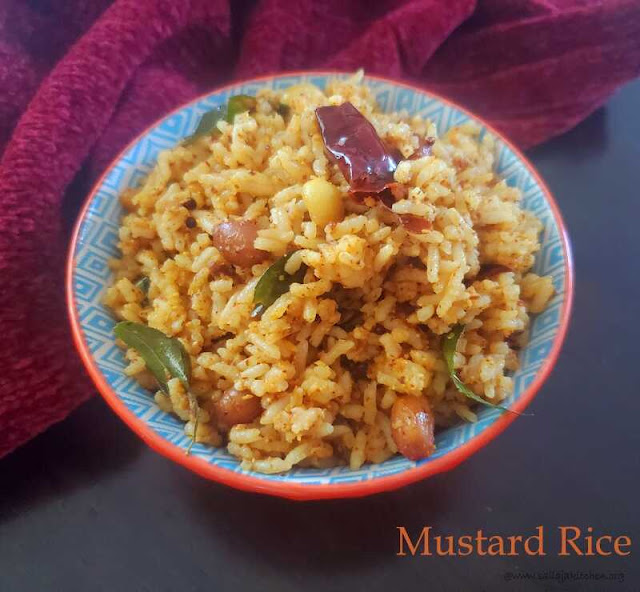 images of  Mustard Rice Recipe / Kadugu Sadam Recipe / Coconut Mustard Rice - Variety Rice Recipes / Quick Lunch Box Recipes