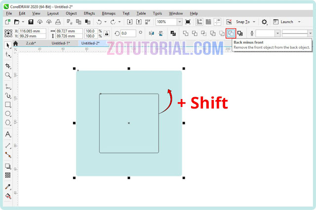 3 Cara Melubangi Objek di CorelDraw (Bolong Tengah)