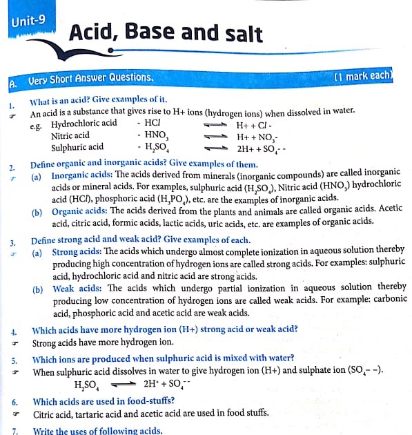 class 10 unit 9 solution of reliant publication science book