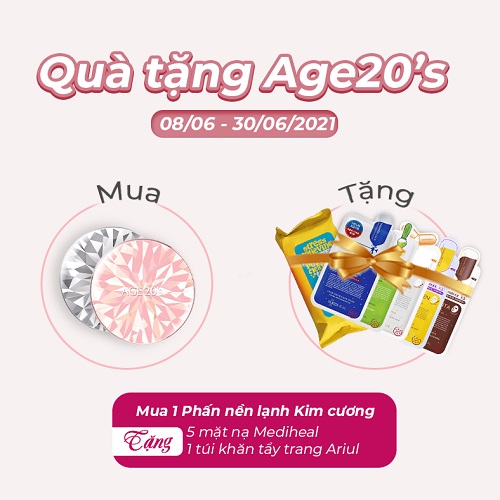 Phấn Nền Lạnh Kim Cương Age20’s Essence Cover Pact Diamond SPF 50+/PA +++
