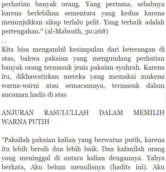 HUKUM MEMAKAI MUKENA WARNA WARNI KETIKA SHALAT BERJAMAAH