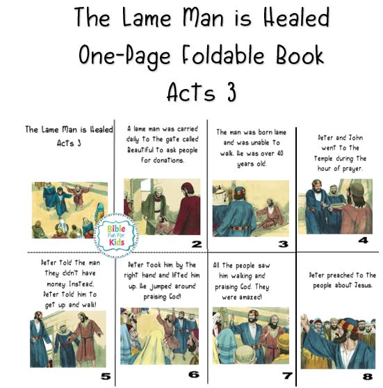 Peter and John Healed the Lame Man Bible Fun For Kids