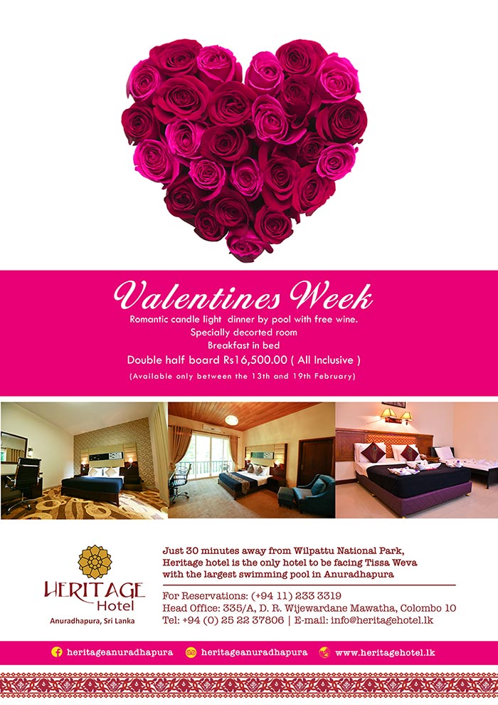 Valentines Week at Heritage Hotel - Anuradhapura