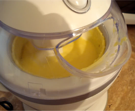 Pineapple ice cream by Laka kuharica: Pour the mixture into an ice cream machine and churn