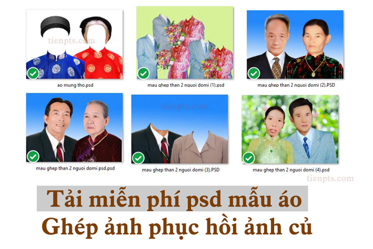 Chia Sẻ -Kinh Nghiệm - Học Hỏi -Photoshop Cc: [ Share ] Psd Mẫu Chân Dung 2  Người Ghép Thân Ảnh Phục Hồi | Tải Miễn Phí