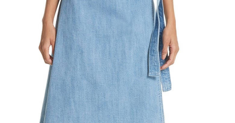 kate spade denim wrap skirt