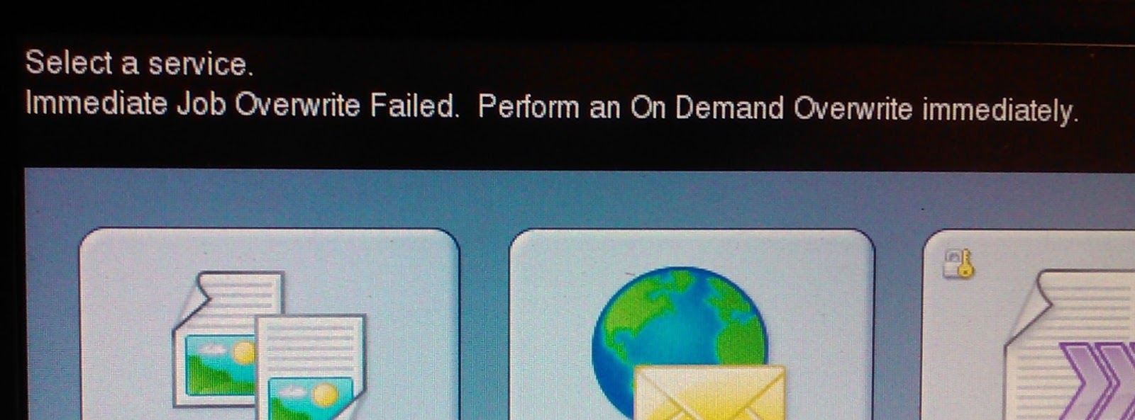 Todd 4 Tech Xerox ColorQube Immediate Job Overwrite Failed. Perform an On Demand Overwright.