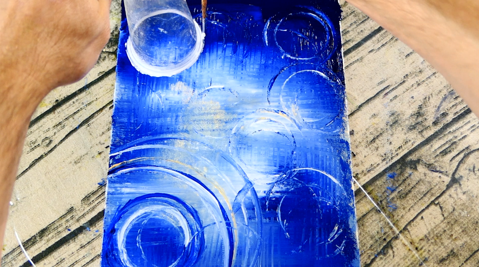 URARTSTUDIO.COM: Rain Water Ripples, Abstract Painting | Plastic Plates ...