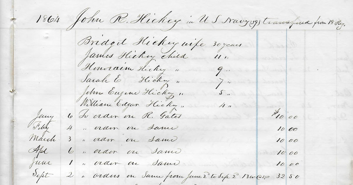 Heirlooms Reunited 1864/1865 Payments on Behalf of Family in