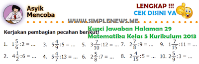Kunci Jawaban Halaman 29 Matematika Kelas 5 Kurikulum 2013 www.simplenews.me