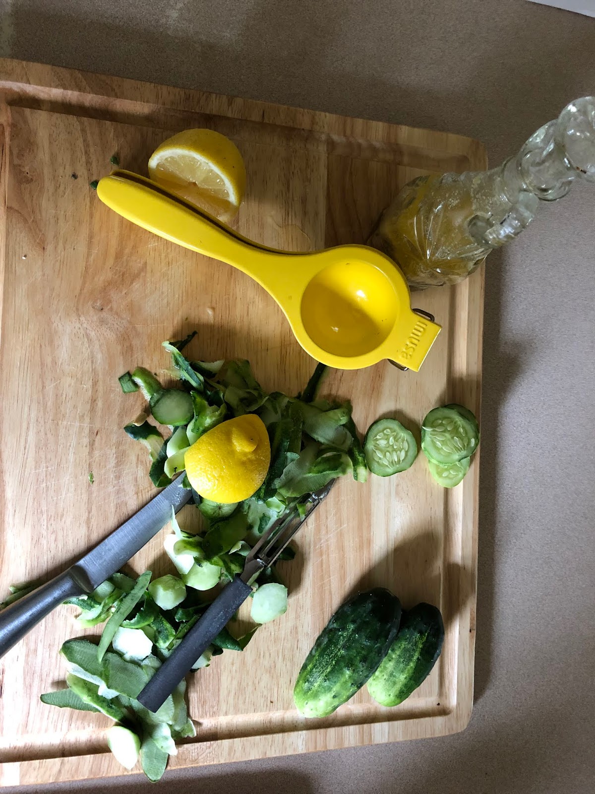Just pickling cucumbers in lemon juice. That's all...