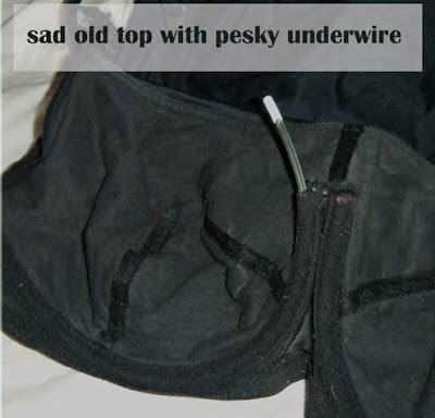 push underwire back to the bra to fix damaged bra