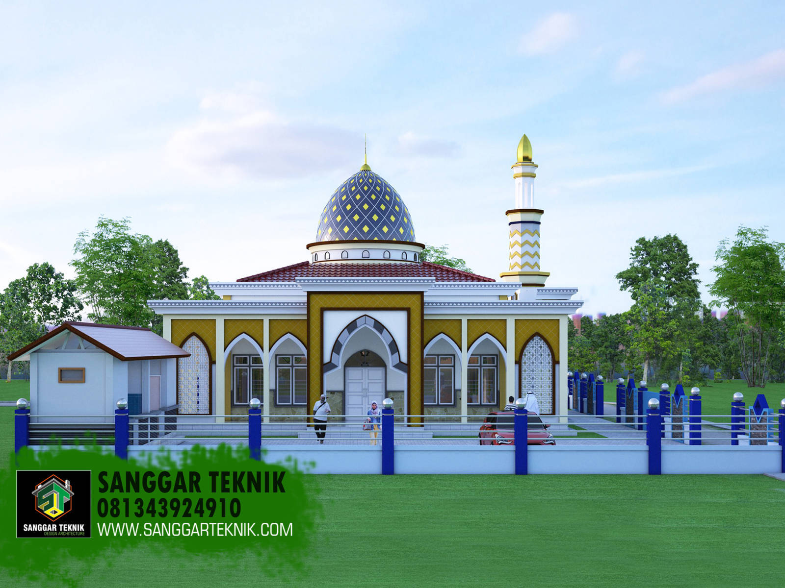  DESAIN  MASJID  MINIMALIS 15X15 1  LANTAI  SANGGAR TEKNIK