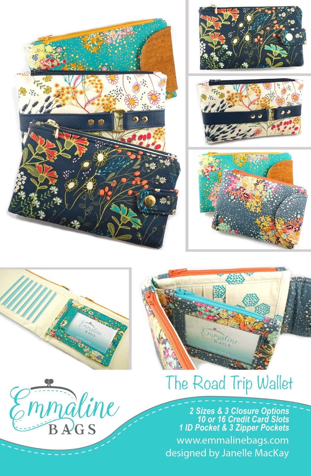 Emmaline Bags Sewing Patterns and Purse Supplies The Road Trip Wallet