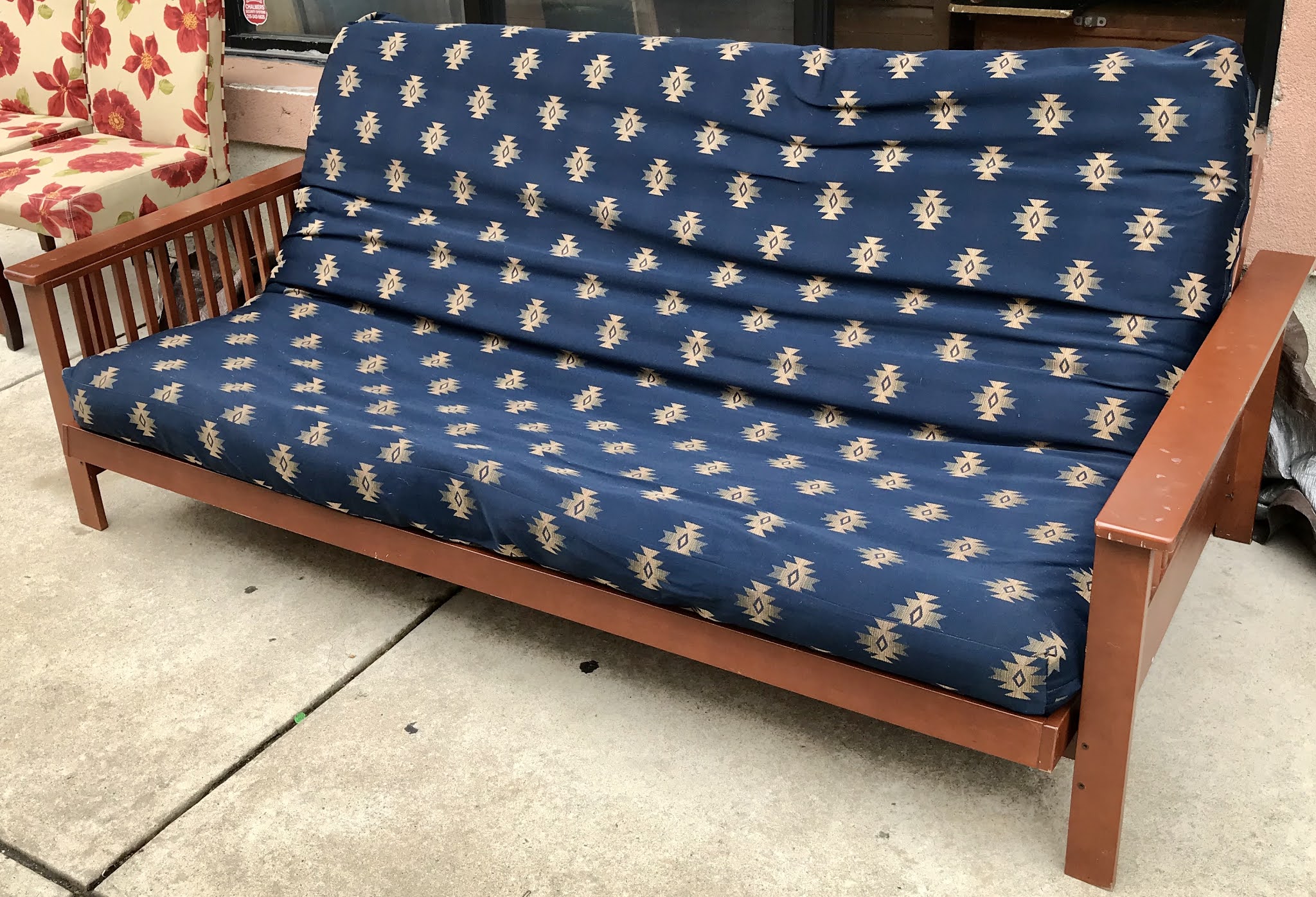 Uhuru Furniture & Collectibles Futon & Frame with Southwest Pattern