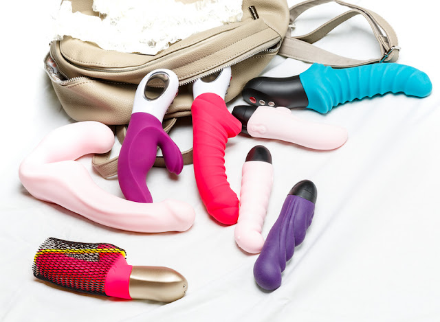 Fun Factory Vibrators with a Bag on White Background