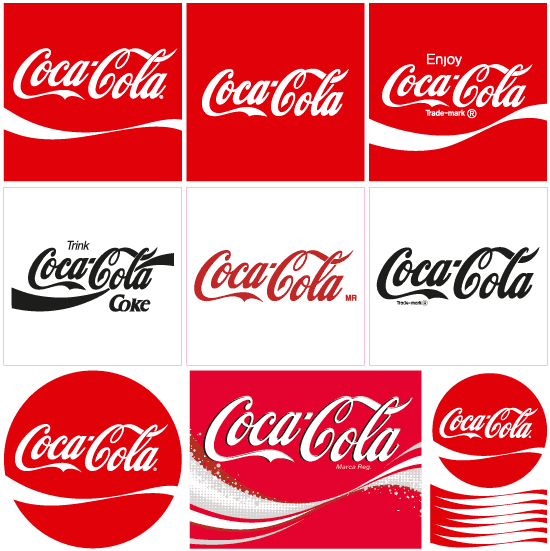 Vector Clipart: Logos de Coca Cola en vector