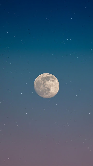 Screen background Night sky, stars, full moon, space