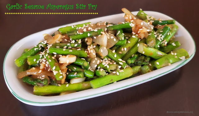 images of Stir-Fried Sesame Asparagus / Garlic Sesame Stir Fried Asparagus / Asparagus Stir-Fry