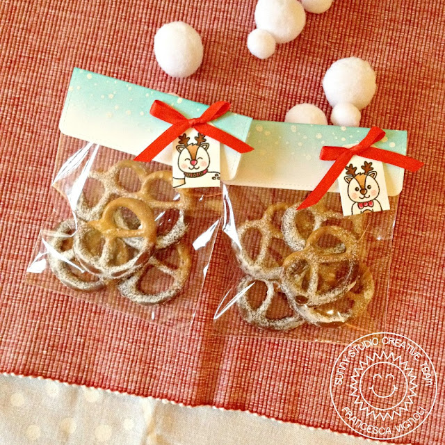 Sunny Studio Stamps: Gleeful Reindeer Christmas Ornaments and Treat Bags by Franci Vignoli