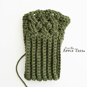 Celtic Weave Fingerless Gloves, Pattern by Over The Apple Tree