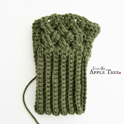 Celtic Weave Fingerless Gloves, Pattern by Over The Apple Tree