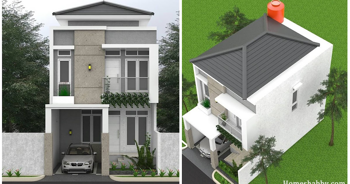  Desain  dan Denah Rumah 2  Lantai  dengan Luas Lahan 6 x 10 M Walaupun Kecil tapi Tampil Elegan 