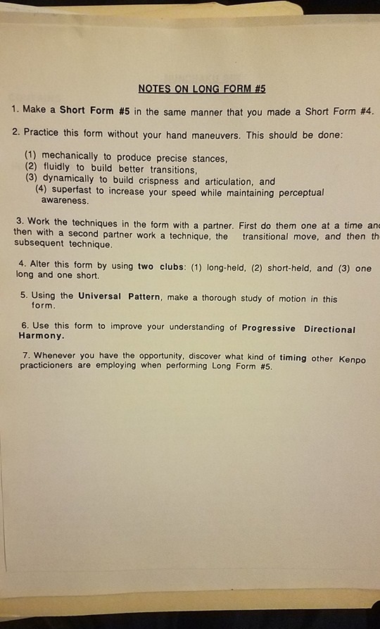 Kenpo Notes Short forms 4, 5, and 6