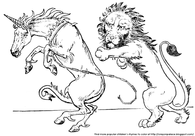 "The Lion and The Unicorn" coloring pages | Crayon Palace
