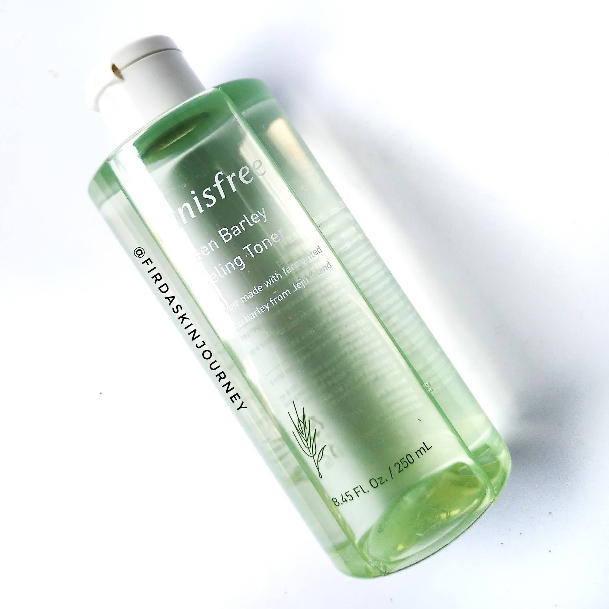 [REVIEW] INNISFREE GREEN BARLEY PEELING TONER Firda Skin Journey