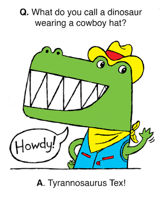 Illustration of Tyrannosaurus Tex (what do you call a dinosaur wearing a cowboy hat?)