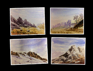 Small water colour study works created by Manju Panchal