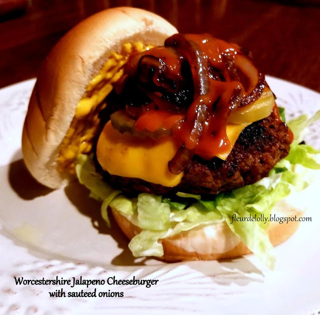 Fleur de Lolly Worcestershire Burgers with sauteed onions