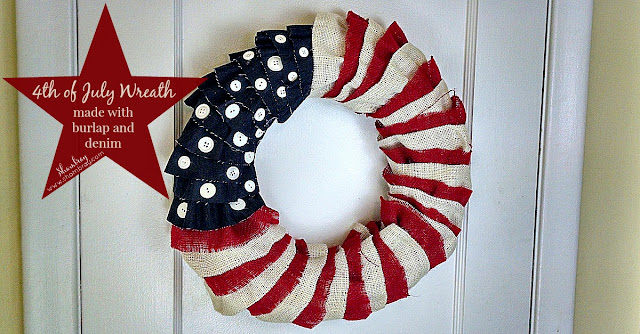 burlap, denim, patriotic, independence day