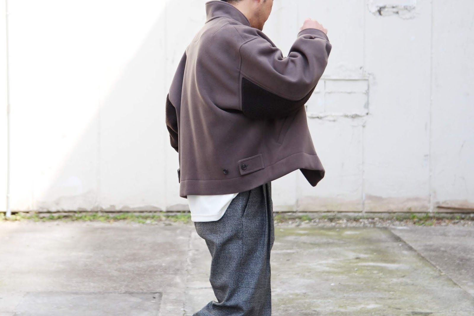 stein 19aw OVER SLEEVE BOA MELTON JACKET