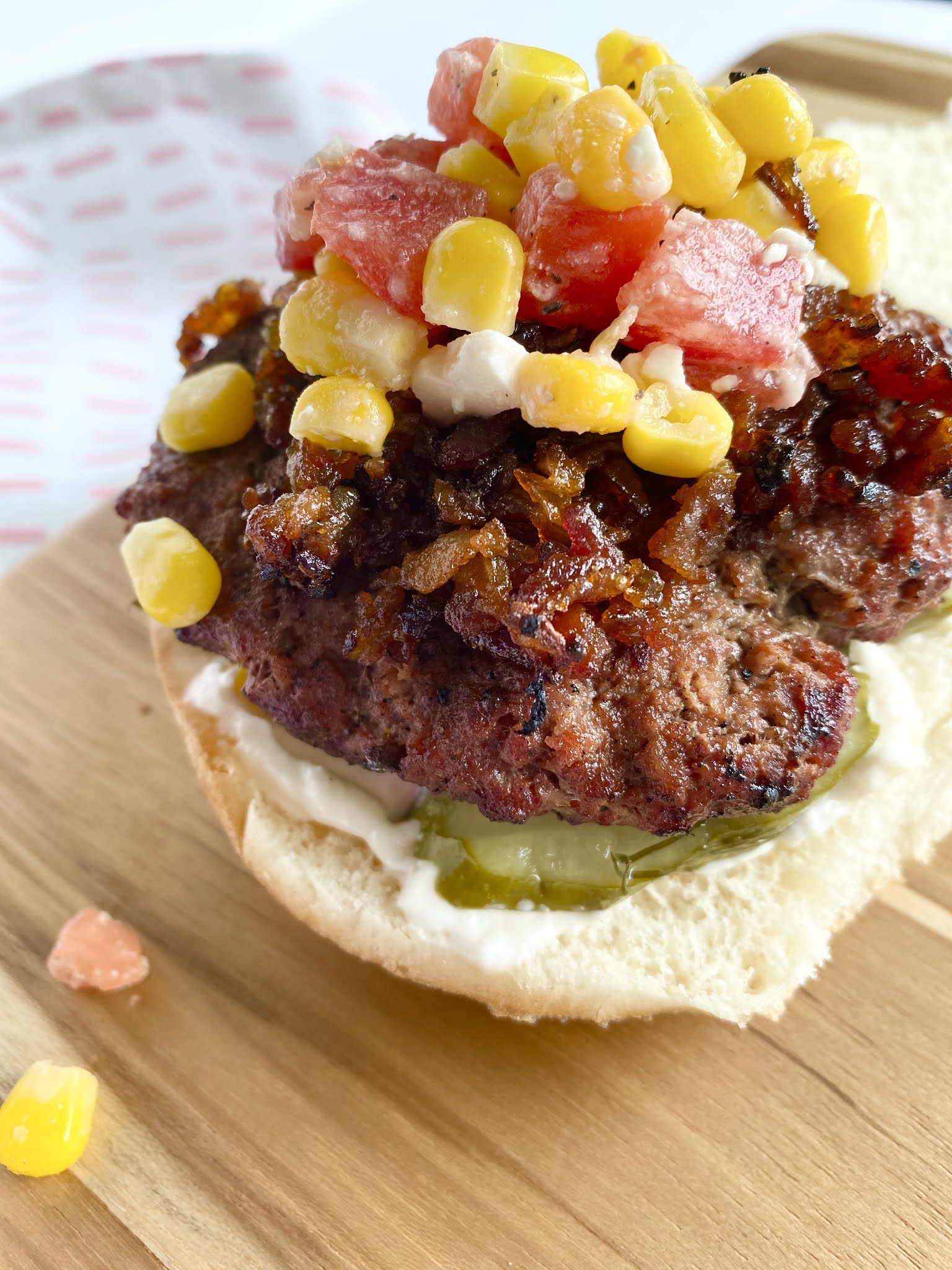 Sweet Bacon Jam & Corn Relish Burgers Ally's Sweet & Savory Eats