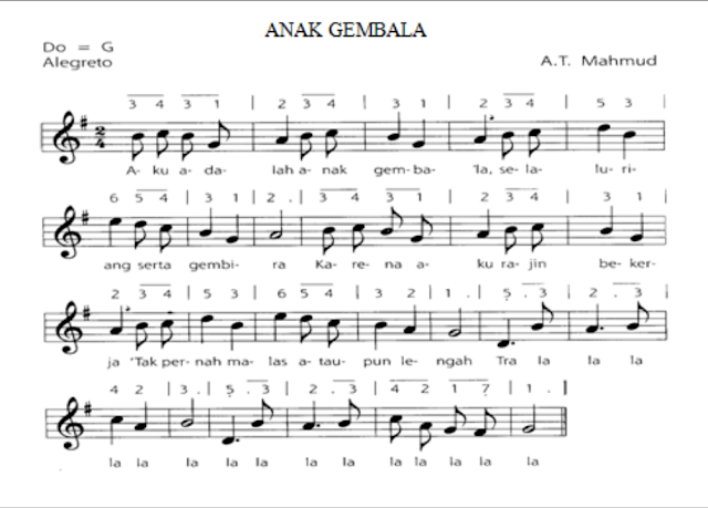 Tangga nada lagu anak gembala