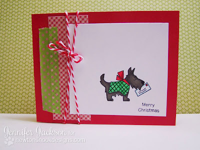 Christmas cards with Dog carrying letter to Santa by Newton's Nook Designs.