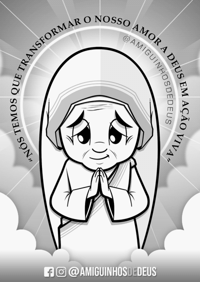 Santa Madre Teresa de Calcutá desenho para colorir