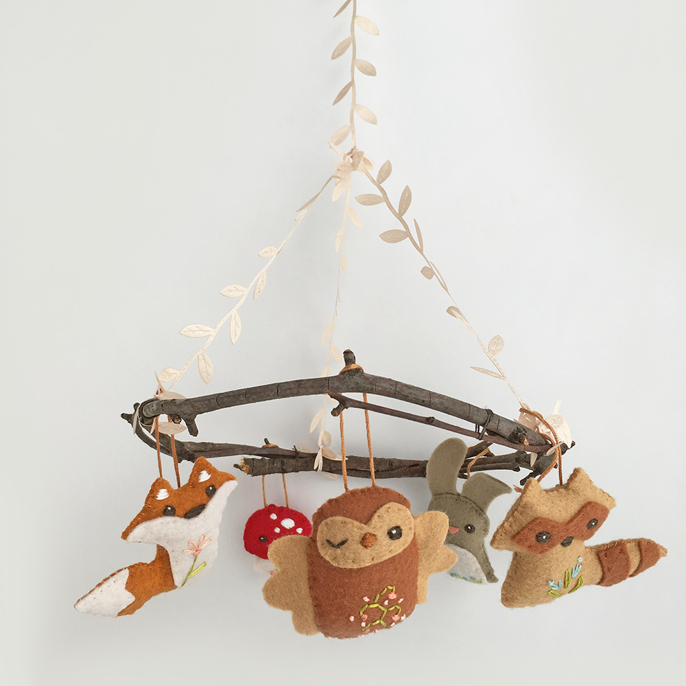 little dear tracks Sweet and Simple Woodland Baby Mobile