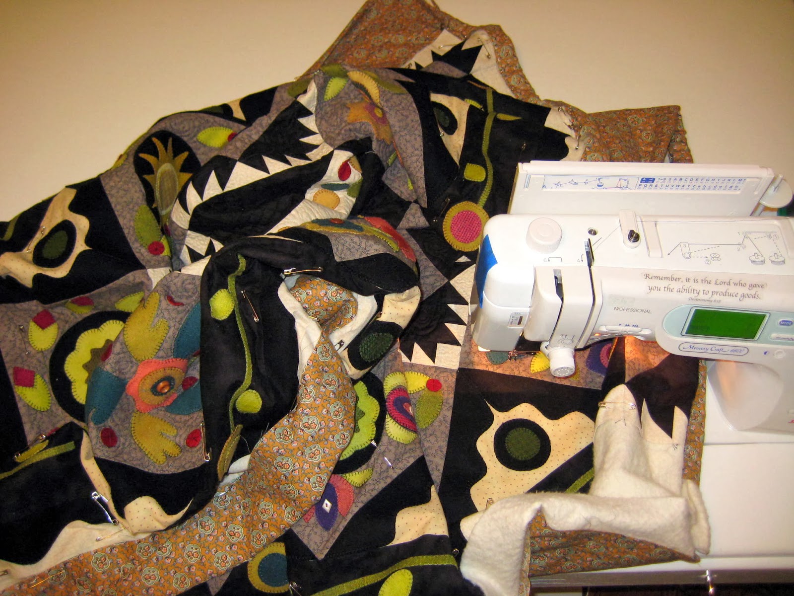 Amy's Free Motion Quilting Adventures Puddling a Large Quilt to Free