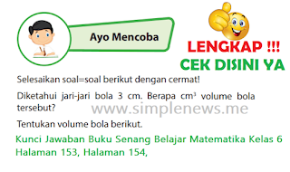 Lengkap Kunci Jawaban Halaman 153 154 Buku Senang Belajar Matematika Kelas 6 Simple News Kunci Jawaban Lengkap Terbaru