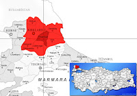 Pınarhisar ilçesinin nerede olduğunu gösteren harita