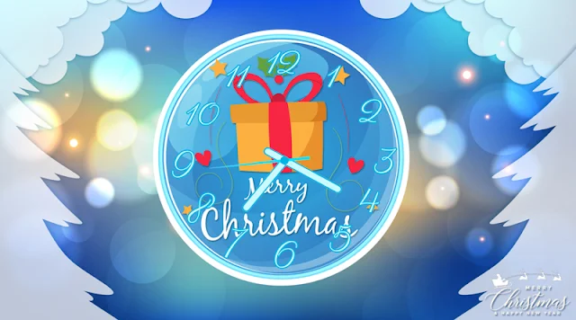 Merry Christmas Gift Animated Clock