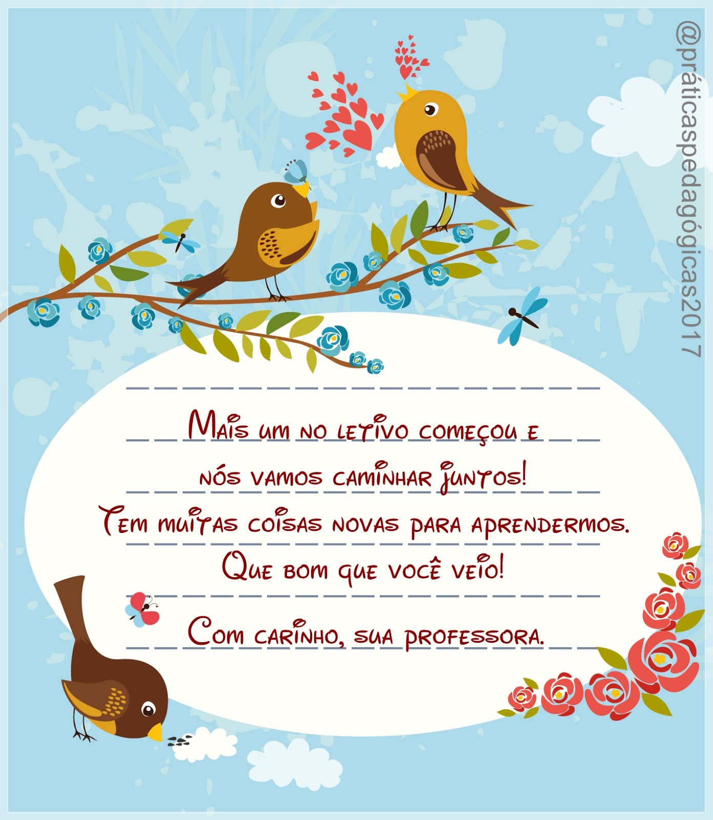 PRÁTICAS PEDAGÓGICAS : BILHETINHOS DE BOAS-VINDAS!