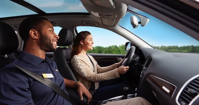 Go get car. Test drive car. we did a test-drive, then the car.