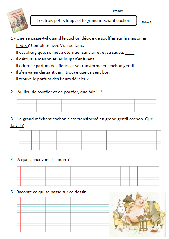 questionnaire le loup et l agneau cycle 3